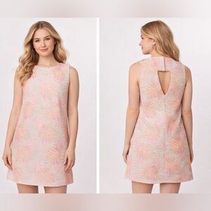 FRNCH Cream Tropical‎ Print Shift Dress Sz. S